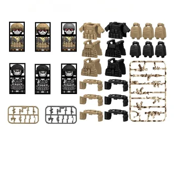 Военный Камуфляж Ghost Specia Force Weapon SWAT Тактический Жилет Минифигурин Кирпичные Фигурки Строительные Блоки Игрушка Детская