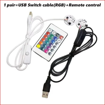 Входная низковольтная красочная градиентная светодиодная RGB-панель постоянного тока 5 В с 1-метровым Черным или белым кабелем USB-переключателя и пультом дистанционного управления.
