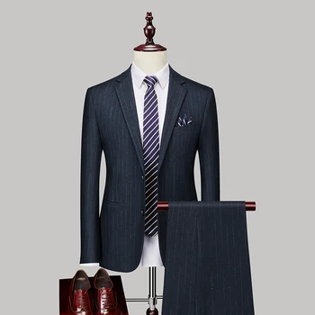 Высококачественный свадебный костюм 2023 года (костюм + брюки в западном стиле) Стильный и красивый Свадебный набор для джентльменов для банкета из двух частей