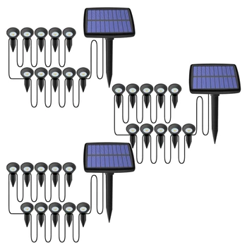 ГОРЯЧИЕ солнечные фонари 3X10 В 1 на открытом воздухе, водонепроницаемые солнечные фонари для газона, солнечные лампы для украшения садовой дорожки и бассейна