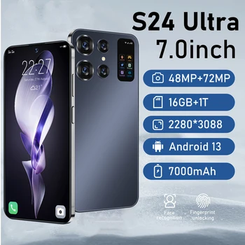 Глобальная версия S24 Ultra Смартфон Планшет Qualcomm 8 поколения 2 16G + 1 ТБ 7000 мАч 48 + 72 МП 4G / 5G Сетевой Мобильный телефон Android Мобильный телефон
