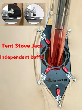 Горячие палатка плита Джек трубы вентиляционные пожаробезопасная защита кемпинг плита разъем для дров печь открытый складной дровяная печь аксессуары