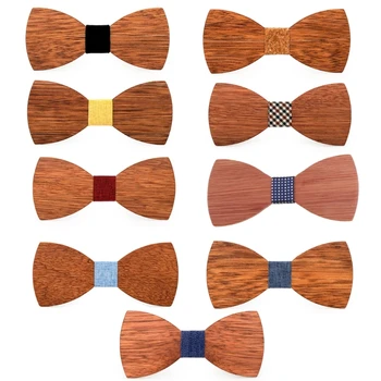 Деревянный галстук-бабочка KIKI 3D, дизайн премиум-класса, Праздничный Свадебный галстук-бабочка, Подарочная коробка