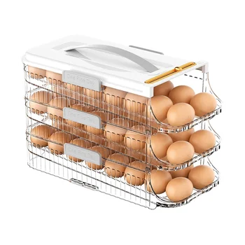 Держатель для яиц в Холодильнике Контейнер Для Хранения Яиц с Ручкой Органайзер для Яиц-Скручивалок для Холодильника Дозатор Яиц