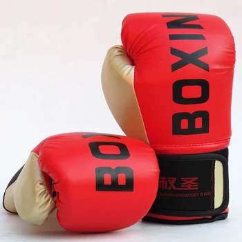 Детские/взрослые боксерские перчатки для карате, 1 пара, защита для рук из искусственной кожи, Спортивные принадлежности Sanda Высокого качества