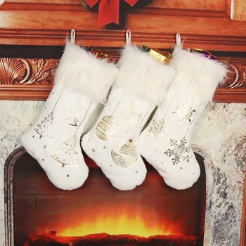 Детские гетры Рождественские носки Золотые горячие носки Подарочный пакет Декоративные носки Рождественский подарочный пакет для детей