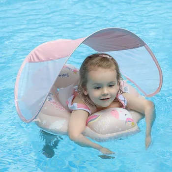 Детское плавающее надувное кольцо, Детское плавательное кольцо с зонтиком, Детский бассейн, Аксессуары для ванны, Летние Игрушки