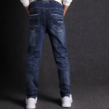 Джинсы Для мальчиков, Модные Повседневные Эластичные Детские джинсы из 100% хлопка, 2020 г., Весенние Новые Джинсы Для мальчиков от 3 до 18 лет, Высокое качество