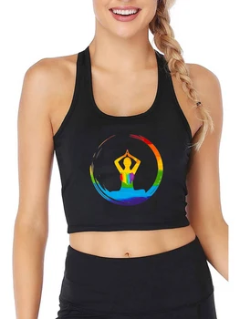 Дизайн для лгбт-йоги, сексуальный облегающий укороченный топ, бисексуальная индивидуальность, майки Rainbow Pride, подарочная майка Pride Month.