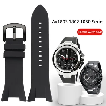 Для Armani Ax1803 1802 Серии 1050 Водонепроницаемый Мягкий удобный ремешок для часов из черной резины/силикона, аксессуары для мужских часов