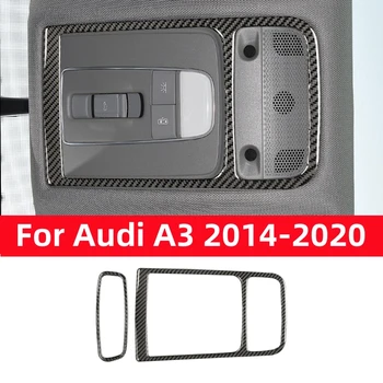 Для Audi A3 8V 2013-2019 Автомобильные Аксессуары, Передние и задние фары для чтения в салоне автомобиля из углеродного волокна, Модификация Декоративной рамки