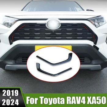 Для Toyota RAV4 XA50 2019 2020 2021 2022 2023 2024 RAV 4 Гибридный Автомобиль Передняя Решетка Радиатора Крышка Молдинг Капот Гарнир Защитная Наклейка