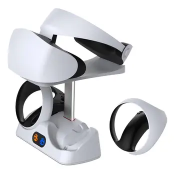 Для игрового контроллера PS VR2 Док-станция для зарядки, Быстрое Зарядное устройство, Подставка для док-станции С индикатором зарядного кабеля и держателем стакана