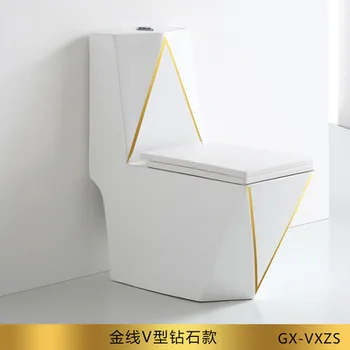 Домашний туалет Европейский Вход Люкс Золотой Обычный Керамический Унитаз С насосом Сифон Новый Унитаз