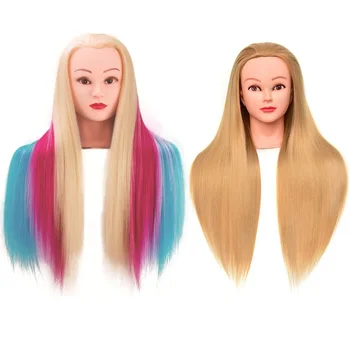Женская Голова-Манекен Со 100%Синтетическими Волосами Для Тренировки Укладки Волос Solon Hairdresser Dummy Doll Head Для Тренировки Прически