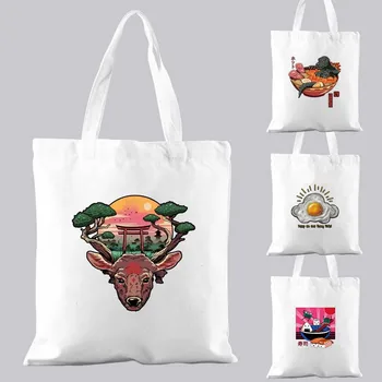 Женская холщовая сумка через плечо Fashion Japan Серии Tote Shoppers Bag Новый Эко-органайзер, Большие сумки, Складной пакет для покупок продуктов