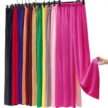 Женские летние повседневные брюки с высокой талией, широкие брюки, Женские свободные Элегантные низы уличной одежды, 8 цветов