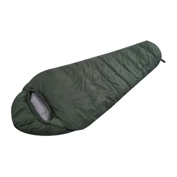 Зимний теплый 320T полиэстер плотного зеленого цвета, ветрозащитный мягкий спальный мешок для кемпинга, пеших прогулок, активного отдыха, мумия