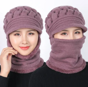 Зимняя балаклава, женская вязаная шапка, Мужской женский шарф, шапки для утепления шеи, шапки