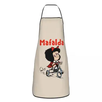 Изготовленный на заказ нагрудник, Велосипед Mafalda на 3 колеса, Фартуки для мужчин, женщин, Унисекс, шеф-повар для взрослых, Кулинария, Кухня, Манга, Квино, Мультяшная Столовая Кухня