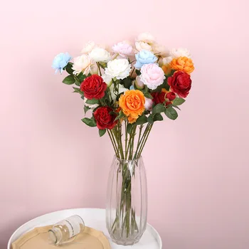 Имитация цветка пиона в домашней гостиной, украшение свадебной композиции цветочной композицией, романтичное, теплое.