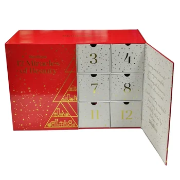 Индивидуальный дизайн косметического адвент-календаря коробка с двойной дверью упаковка подарочные коробки