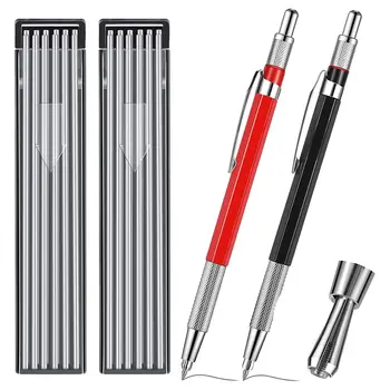 Карандаш для сварки с 24 серебряными заправками, механический карандаш, ножницы для изготовления серебряных карандашей по металлу со встроенной точилкой