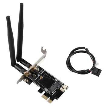 Карта-конвертер PCI-E X1 в M.2 NGFF E-Key WiFi Wireless Network Adapter с Bluetooth для настольных ПК