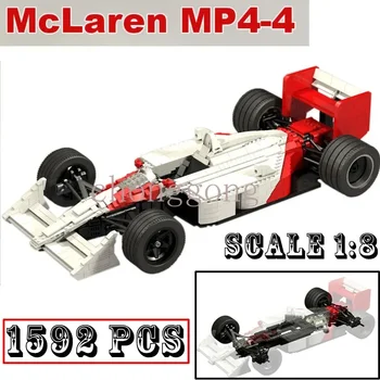 Классическая модель MP4-4 в масштабе 1: 8, набор для сборки модели гоночного автомобиля Формулы-1, конструкторы, кирпичные блоки, игрушки для детей, подарок на день рождения, набор для мальчиков