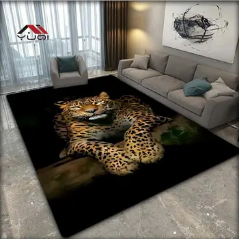 Ковер для гостиной с леопардовым рисунком Животных, коврик для ванной Комнаты, креативный коврик для спальни, Уличный коврик, декор для спальни 15 размеров