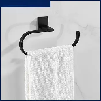 Кольцо для полотенец из нержавеющей стали 304, черный кронштейн для полотенцесушителя для ванной комнаты, Вешалка для полотенец для ванной комнаты