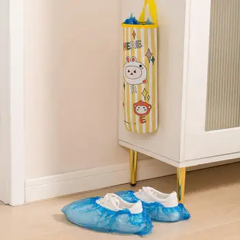 Компактный держатель пластикового пакета Экологичный кухонный мешок для мусора с мультяшным рисунком Подвесная сумка для хранения с для кухни