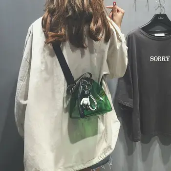Корейская 2023 Новая Прозрачная женская сумка через плечо Ins Triangle Bag Модные Персонализированные Универсальные повседневные сумки через плечо для девочек