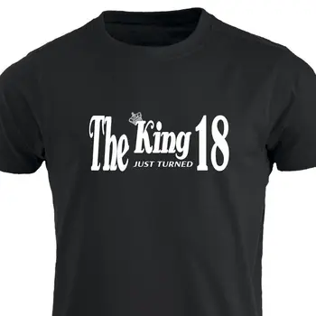 Королю только что исполнилось 18 лет, футболка Подарок на день рождения для мужчин, забавная футболка 18th Present UK