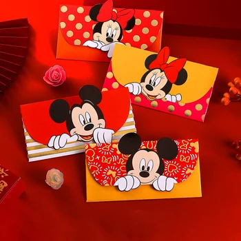 Красная сумка-конверт Disney 2024 - это креативный Новогодний и Весенний мультяшный персонаж-счастливчик, милый Новогодний подарочный пакет