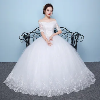 Кружевное свадебное платье Popodion с коротким рукавом, платья для невесты, платье для свадебной вечеринки Bu10272
