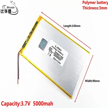 Литровый энергетический аккумулятор 3,7 В, 5000 мАч 3090140 (полимерный литий-ионный аккумулятор) Литий-ионный аккумулятор для планшетных ПК 7 дюймов 8 дюймов 9 дюймов