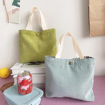 Маленькая холщовая женская сумка-тоут, однотонная женская сумка для ланча, модные сумки для покупателей, тканевые сумки для бенто для личного офиса, пакеты для еды