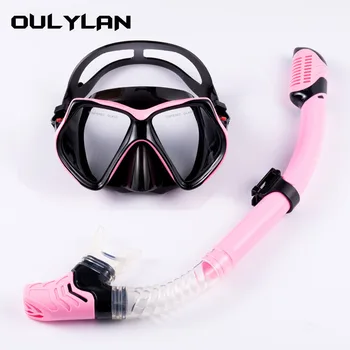 Маска для дайвинга Oulylan, очки для подводного плавания, дыхательная маска для подводного плавания с полусухой трубкой, Противотуманные очки для плавания для взрослых