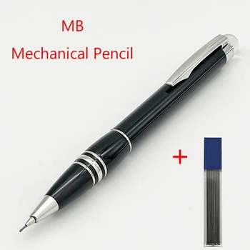Механический карандаш Lanlan MB, офисные классические канцелярские принадлежности из черной смолы С серийным номером и заправкой