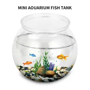 Мини-аквариум С Гладкими Золотыми Рыбками Аквариумный Аквариум Круглая Миска для рыбы