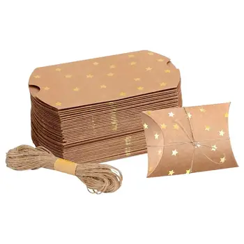 Многоразовая коробка с сокровищами, подушка, коробка конфет, подарочные коробки из крафт-бумаги, коробка конфет для Рождественской вечеринки, конфеты и шоколад