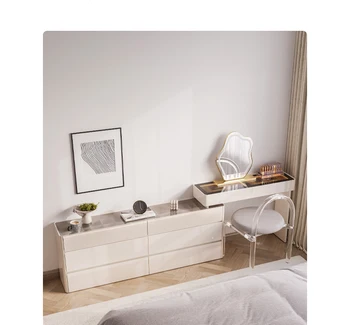 Многофункциональный туалетный столик, встроенный столик для макияжа, современная и минималистичная спальня, прикроватный шкафчик, L-образный угловой письменный стол