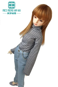 Модная одежда для кукол BJD, полосатая нижняя рубашка с высоким воротом для девочек 58-60 см 1/3, игрушки для кукол SD, аксессуары для кукол с шаровыми шарнирами
