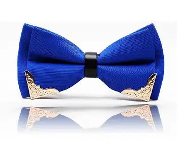 Модный мужской галстук-бабочка синего цвета 2019 года с бабочками