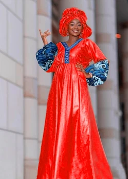 Можно носить в течение четырех сезонов Традиционное платье Robe Bazin Бальное платье Свадебное платье для женщин Вечерние платья для женщин