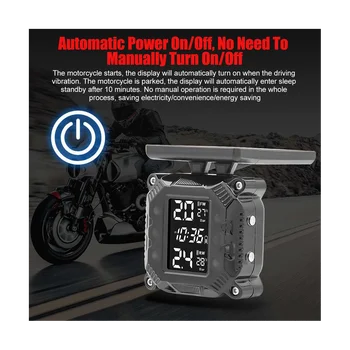 Мониторинг давления в шинах мотоцикла с дисплеем Система обнаружения шин мотоцикла, устойчивая к высоким температурам Система мониторинга
