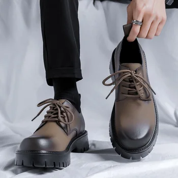 Мужская Повседневная Обувь 2024 года, Бренд Высшего Качества, Удобная Модная Мужская Кожаная Обувь