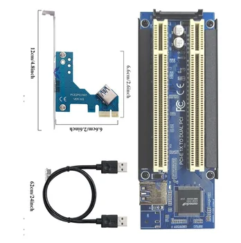 НОВЫЙ PCI-E Express X1 к Dual PCI Riser Extend Модуль Платы Адаптера С Кабелем USB 3.0 Для Компьютерной Платы Arduino