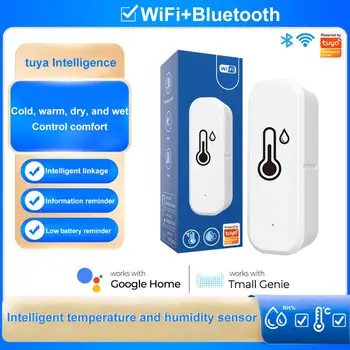 НОВЫЙ интеллектуальный детектор температуры и влажности Tuya WiFi/Zigbee, датчик влажности, система безопасности умного дома, работа с Alexa Google